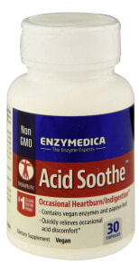 Витамины и БАДы для пищеварительной системы Enzymedica Acid Soothe Ферментный комплекс при изжоге и несварении желудка 30 капсул