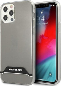 AMG AMHCP12MTCBW iPhone 12/12 Pro przezroczysty/transparent hardcase Electroplate Black&White