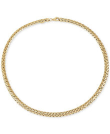 Купить ювелирные кулоны и подвески Italian Gold: Polished Woven Link 17" Chain Necklace in 14k Gold