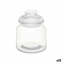 Jar Transparent Glass 600 ml (12 Units) With lid