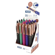 MILAN Display Box 20 Blue Capsule Copper Pens Blue Ink