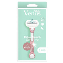 Купить мужские бритвы и лезвия Gillette: Gillette Venus Deluxe Smooth Sensitive 1 St. rasierer für Frauen