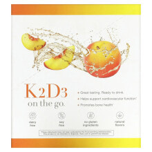 Витамин К youtheory, K2D3 On Th Go, персиковый, 12 пакетиков по 30 мл (1 жидк. Унция)