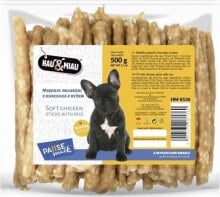 Лакомства для собак hau Miau Pausesnack dog treat, soft sticks with chicken and rice 500g
