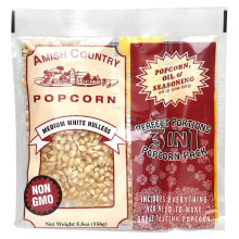 Amish Country Popcorn, Perfect порции, 3 в 1 упаковке, для попкорна, средний белый, без кожуры, 156 г (5,5 унции)