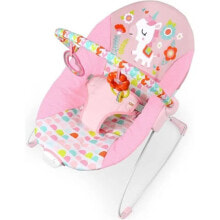 Качели и шезлонги для малышей Детский шезлонг BRIGHT STARTS. Функция вибрации. Розовый, единорог.