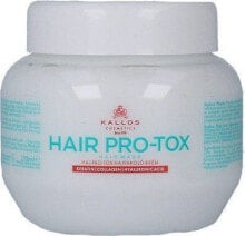 Kallos Hair Pro-Tox Hair Mask Укрепляющая маска для волос с кератином, коллагеном и гиалуроновой кислотой для слабых, тонких, сухих и ломких волос 275 мл
