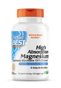 Magnesium doctor&#039;s Best High Absorption Magnesium Lysinate Glycinate -- 120 Veggie Caps