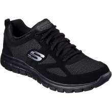 Мужская спортивная обувь для бега Мужские кроссовки спортивные для бега черные текстильные низкие Skechers Burns