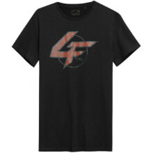 Мужские футболки мужская футболка спортивная черная с логотипом 4F M H4Z21-TSM022 Black