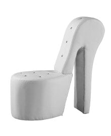 Jenna High Heel Faux Leather Crystal Studs Shoe Chair