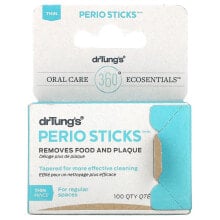 Зубные нити и ершики Dr. Tung's, Perio Sticks, палочки для удаления налета, тонкие 80 шт
