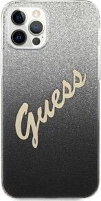 Guess Etui Guess GUHCP12MPCUGLSBK Apple iPhone 12/12 Pro czarny/black hardcase Glitter Gradient Script