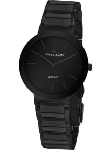 Мужские наручные часы с черным браслетом  Jacques Lemans Jacques Lemans 42-8G ceramic unisex 40mm 10ATM