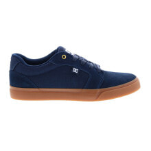 DC Anvil 303190-NGM Mens Blue Suede Lace Up Skate Inspired Sneakers Shoes
