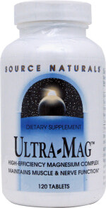 Магний Source Naturals Ultra-Mag Комплекс с магнием и витамином B6 для здоровья мышечной и нервной системы 120 таблеток