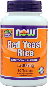 Дрожжи nOW Foods Red Yeast Rice Красный ферментированный рис 1200 мг 60 таблеток