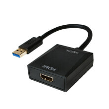 Компьютерные разъемы и переходники logiLink UA0233 кабельный разъем/переходник USB 3.0 HDMI Черный