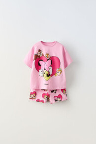 Minnie mouse and friends © disney plush t-shirt and bermuda shorts co-ord