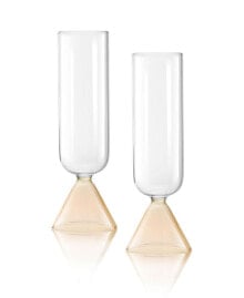 Qualia Glass venice 9 oz Flute Glasses, Set of 2