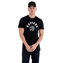 Мужские спортивные футболки Мужская спортивная футболка черная с надписью NEW ERA Team Logo Toronto Raptors Short Sleeve T-Shirt
