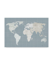 Trademark Global moira Hershey Calm World Map Grid Canvas Art - 20