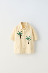 Рубашка с вышивкой «солнце и пальмы» ZARA