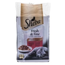 SHEBA Fresh And Fine Mini Meat In Sauce 50g Wet Cat Food 6 Units