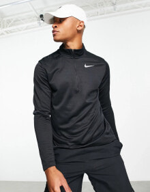 Nike Running – Pacer – Schwarzes Sweatshirt mit kurzem Reißverschluss