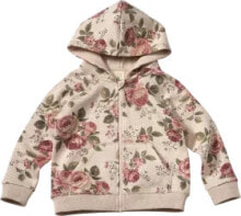 Sweatjacke mit Rosen-Muster, beige, Gr. 104, 1 St