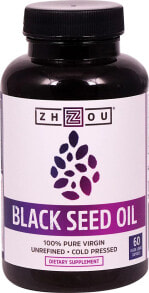 Рыбий жир и Омега 3, 6, 9 Zhou Black Seed Oil  Масло черного тмина холодного отжима 60 жидких капсул