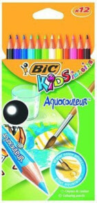 Цветные карандаши для рисования для детей bic KREDKI OŁÓWKOWE BIC KIDS AQUACOULEUR PUDEŁKO 12 SZT - 8575613