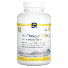 Рыбий жир и Омега 3, 6, 9 нордик Натуралс, ProOmega 2000-D, со вкусом лимона, 1250 мг, 120 мягких желатиновых капсул