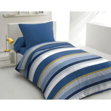 HOME PASSION STANIS Mikrofaser-Bettwsche-Set 1 Bettbezug 140 x 200 cm + 1 Kissenbezug 63 x 63 cm Blau
