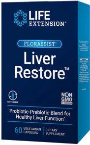 Витамины и БАДы для печени Life Extension Florassost Liver Restore Комплекс пробиотиков и пребиотиков для поддержка здоровья печени 60 вегетарианских капсул