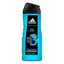 Мужские шампуни и гели для душа Adidas Ice Dive --Мужской шампунь --гель для лица и тела --400 мл