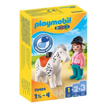 Детские игровые наборы и фигурки из дерева набор с элементами конструктора Playmobil 1.2.3 Всадник с лошадью