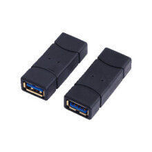 Компьютерные разъемы и переходники LogiLink USB 3.0-A F/F Черный AU0026