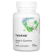 Аминокислоты Thorne, Acetyl-L-Carnitine, 500 mg, 60 Capsules