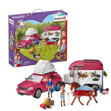 Детские игровые наборы и фигурки из дерева игровой набор Schleich Конные приключения на автомобиле с прицепом, 42535