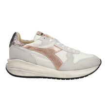 Купить женская спортивная обувь Diadora: Diadora Venus Iris Dirty Metallic Lace Up Womens White Sneakers Casual Shoes 17