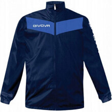 Мужские спортивные куртки Мужская куртка спортивная синяя без капюшона Givova Rain Shield RJ005 0402
