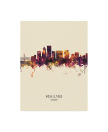 Trademark Global michael Tompsett Portland Oregon Skyline Portrait III Canvas Art - 27