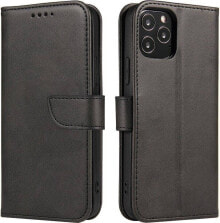 Hurtel Magnet Case elegancki futerał etui pokrowiec z klapką i funkcją podstawki Motorola Moto G71 5G czarny