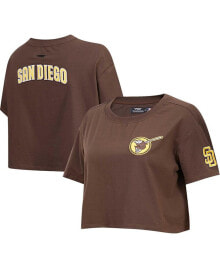 Купить женские блузки и кофточки Pro Standard: Women's Brown San Diego Padres Classic Team Boxy Cropped T-Shirt