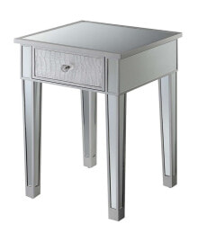 Convenience Concepts gold Coast Mirrored 1 Drawer End Table