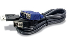 Компьютерные разъемы и переходники trendnet 2.8m USB/VGA KVM KVM кабель 2,8 m Черный TK-CU10