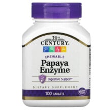 Digestive enzymes 21st Century, Papaya Enzyme, Chewable, 100 Tablets