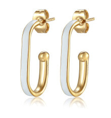 Ювелирные серьги Gold-plated oval earrings with Vibes SVB28 enamel