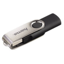 USB  флеш-накопители Hama 8GB Rotate USB флеш накопитель USB тип-A 2.0 Черный, Серебристый 00090891